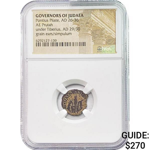 Judaea Pontius Pilate AD 26-36 Bronze Prutah NGC