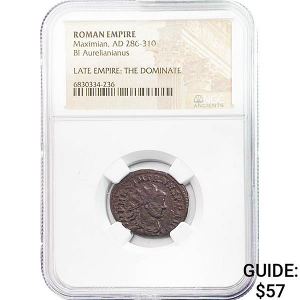 Roman Maximian, AD 286-310 BI Aurelianianus NGC