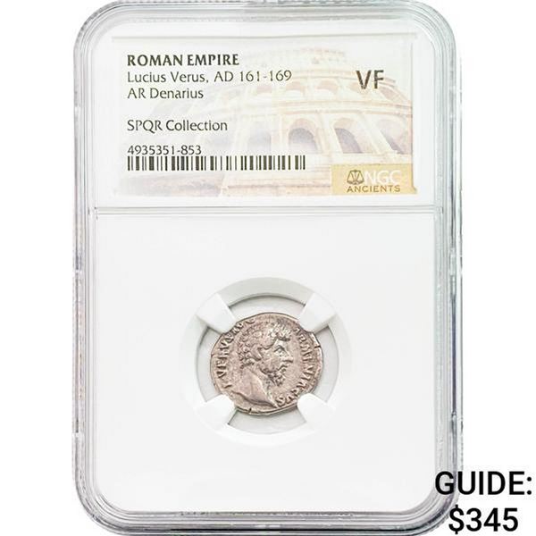 Roman Lucius Verus AD 161-169 Silver Denarius NGC