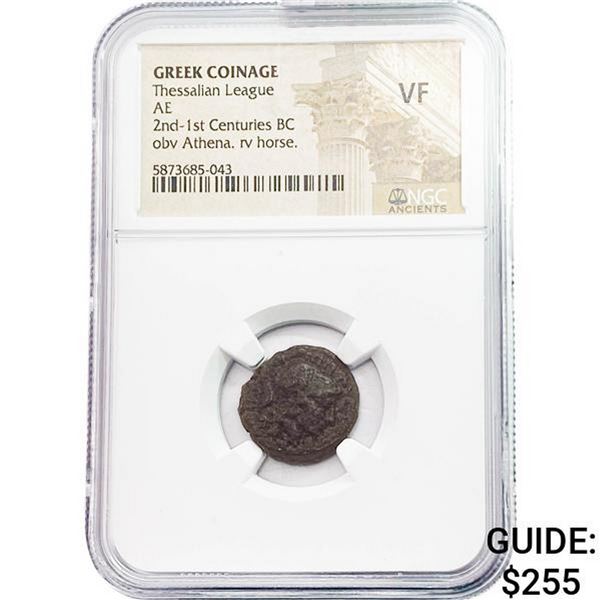 Greek Thessalian League 2nd-1st Century BC Bronze NGC