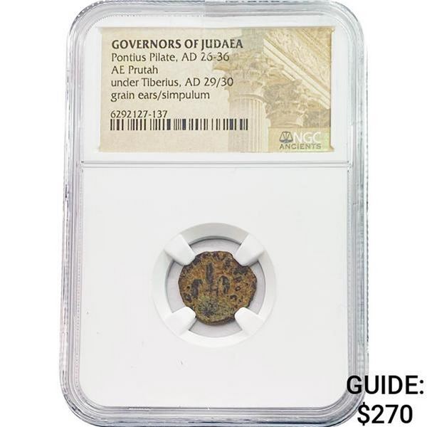 Judaea Pontius Pilate AD 26-36 Bronze Prutah NGC