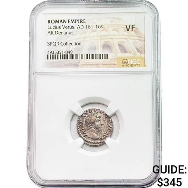 Roman Lucius Verus AD 161-169 Silver Denarius NGC