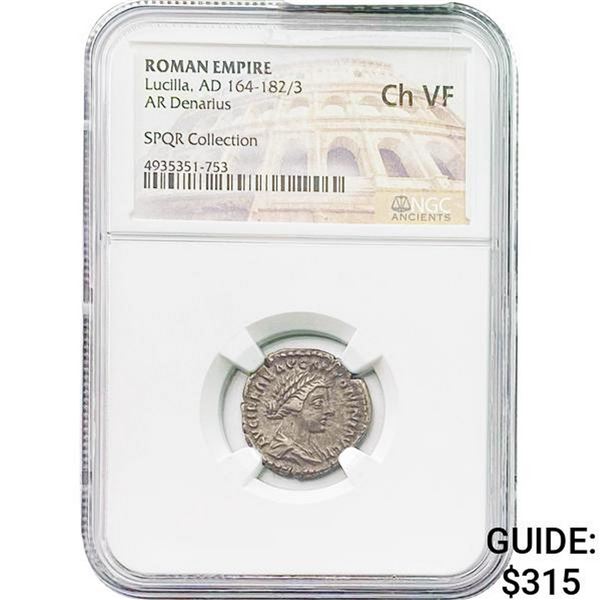 Roman Lucilla, AD 164-182/3 Silver Denarius NGC