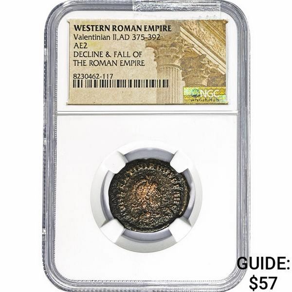 West Roman Valentinian II, AD 375-392 AE2 NGC