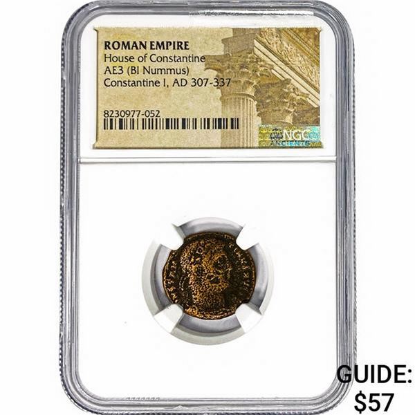 Roman Constantine I AD 307-337 AE3 BI Nummus NGC