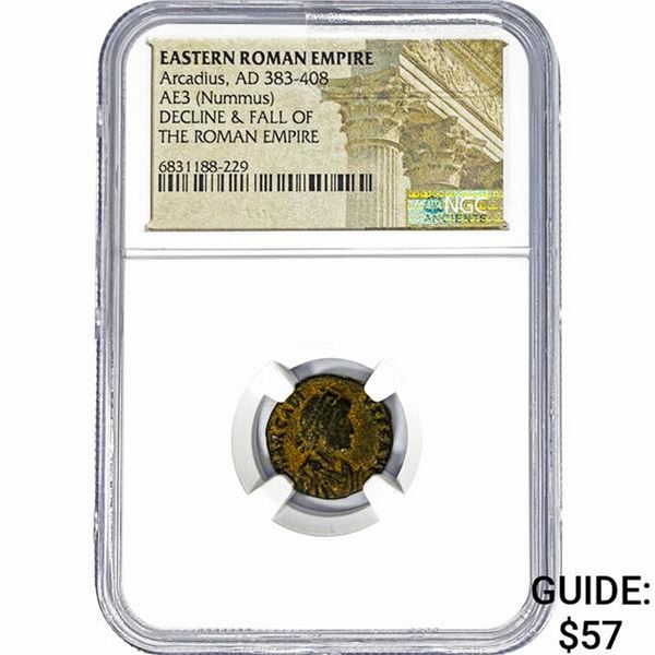 East Roman Arcadius, AD 383-408 AE3 Nummus NGC