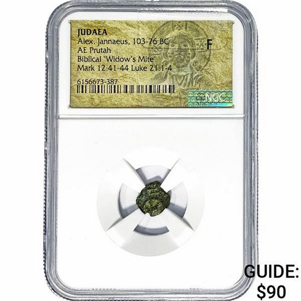 Judaea Alex. Jannaeus 103-76 BC Widow's Mite" NGC