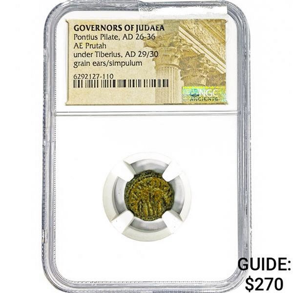 Judaea Pontius Pilate, AD 26-36 Bronze Prutah NGC