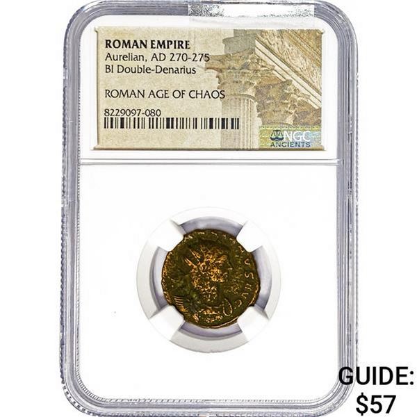 Roman Aurelian, AD 270-275 BI Double-Denarius NGC