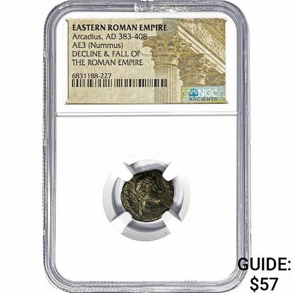 East Roman Arcadius, AD 383-408 AE3 Nummus NGC