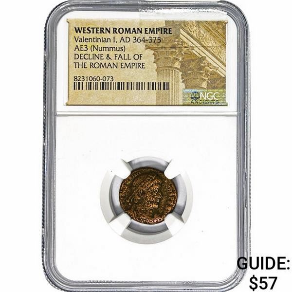 West Roman Valentinian I, AD 364-375 AE3 Nummus