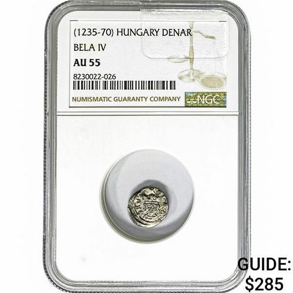 [1235-70] Hungary Denar Bela IV NGC AU55