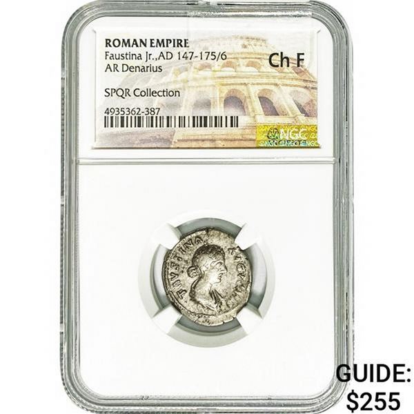 Roman Faustina Jr. AD 147-175/6 Silver Denarius