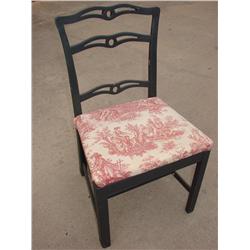 Black Side Chair w/Red Fabric Seat
