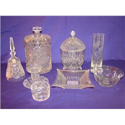 8 Items of Glassware:Heisey,Royal Doulton etc.