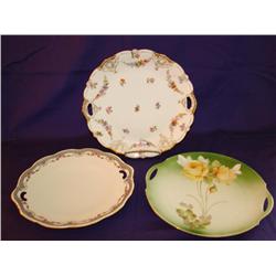 3 Floral Plates: Bavaria & Union K Czech