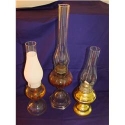 3 Kerosene Hurricane Lamps