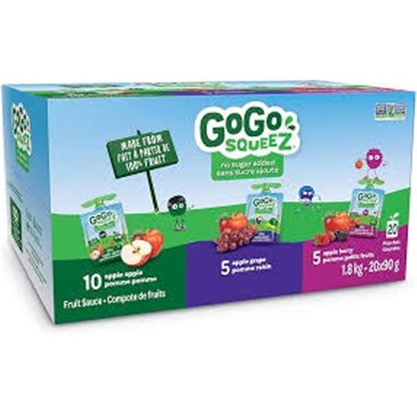 NEW 20 X 90G GOGO SQUEEZ FRUIT SAUCE VARIETY PACK
