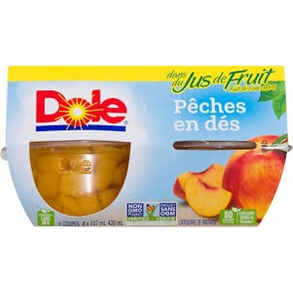 NEW 6 X 4 X 107ML DOLE DICED PEACHES