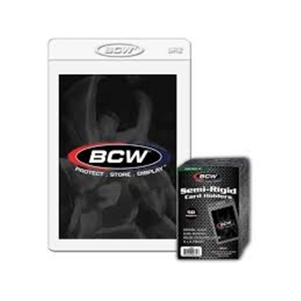 NEW 50 HOLDERS BCW SEMI-RIGID CARD HOLDERS