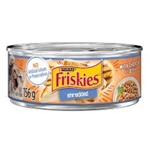NEW 32 X 156G PURINA FRISKIES SHREDDED CHICKEN