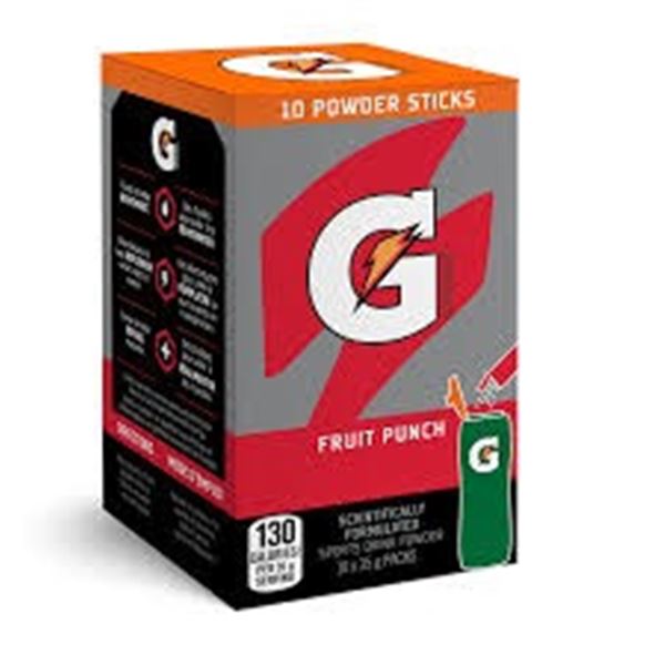 NEW 10 X 35G GATORADE 10 POWDER STICKS FRUIT PUNCH