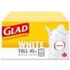 Image 1 : NEW 60 BAGS 45L GLAD WHITE TALL