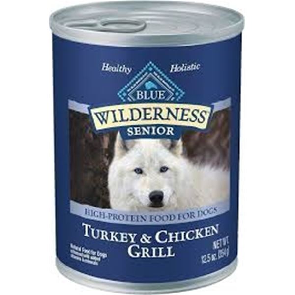NEW REPACKED 12 X 354G BLUE BUFFALO SENIOR TURKEY