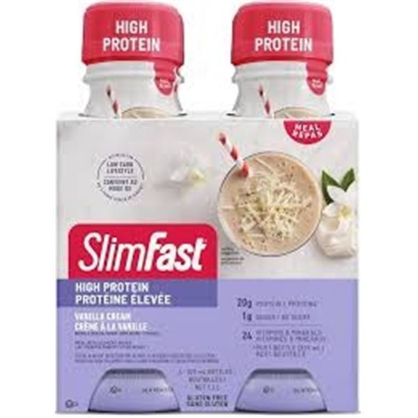 NEW 12 X 325ML SLIMFAST VANILLA CREAM HIGH PROTEIN