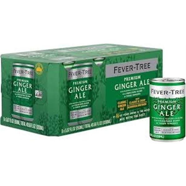 NEW 8 X 150ML FEVER-TREE PREMIUM GINGER ALE