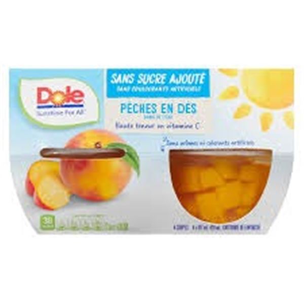 NEW 6 4 PACKS X 107ML DOLE DICED PEACHES