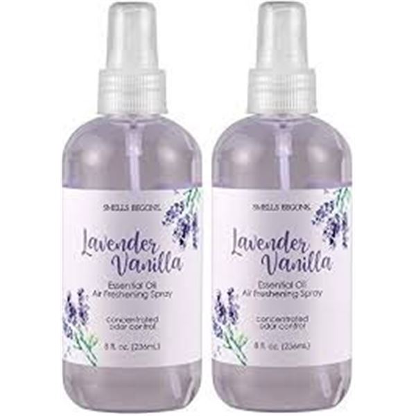 NEW 2 X 8 OZ SMELLS BEGONE ODOR ELIMINATOR LAVENDE