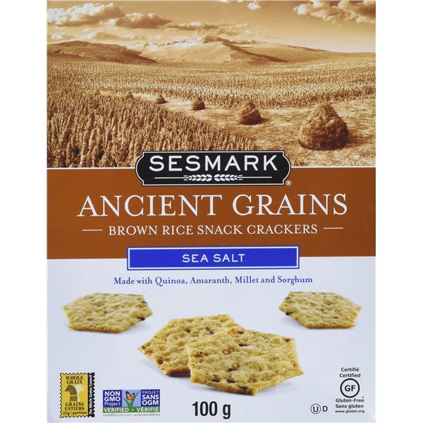 NEW 3 X 100G SESMARK ANCIENT GRAINS SEA SALT CRACK