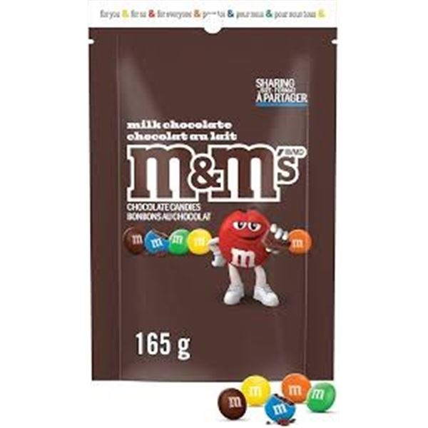 NEW 2 X 165G M&MS MILK CHOCOLATE CANDIES