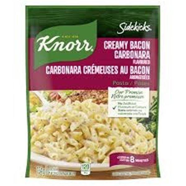 NEW 8 X 134G KNORR SIDEKICKS CREAMY BACON CARBONAR