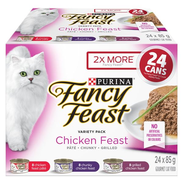 NEW 24 X 85G PURINA FANCY FEAST CHICKEN VARIETY