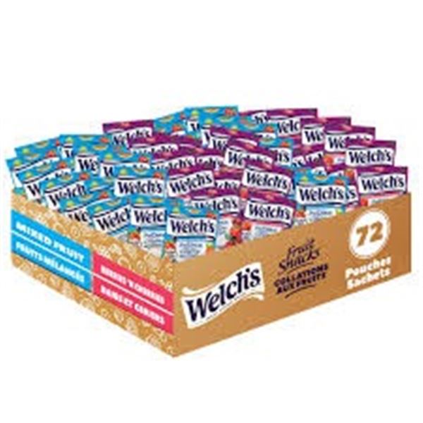 NEW 72 X 22G WELCHS FRUIT SNACKS MIXED BERRIES
