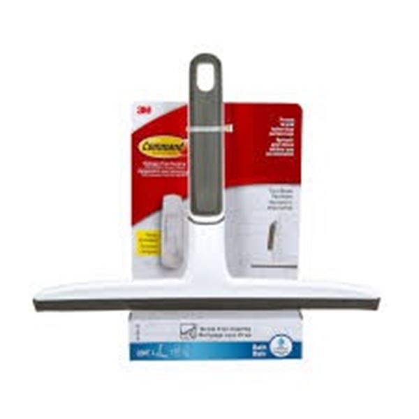NEW COMMAND TWIN BLADE SQUEEGEE WITH BATH HOOK