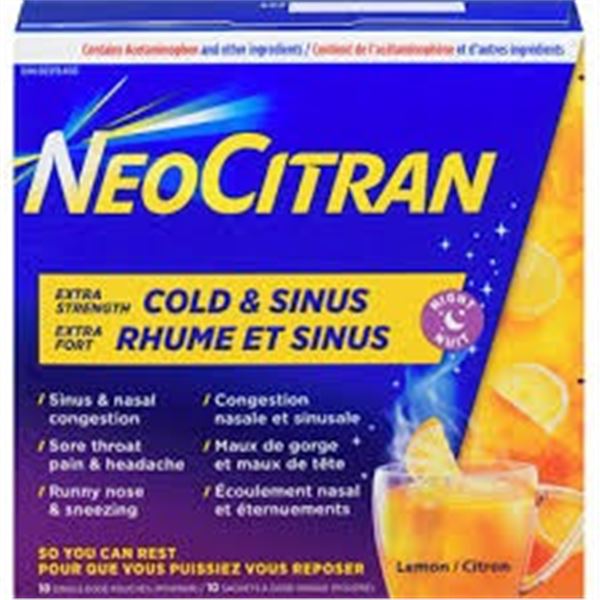 NEW 10 SINGLE DOSE NEOCITRAN COLD & SINUS