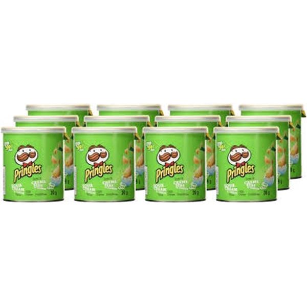 NEW 12 X 39G PRINGLES SOUR CREAM & ONION