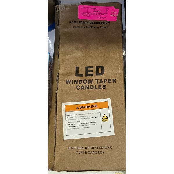 6 PACK LED WINDOW TAPER CANDLES