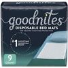 Image 1 : NEW 9 COUNT GOODNIGHTS DISPOSABLE BED MATS