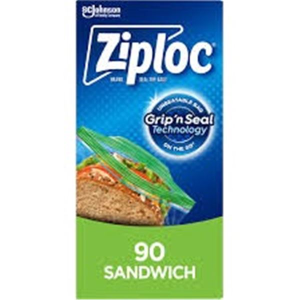 NEW WITH BOX 90 SANDWICH ZIPLOC BAGS