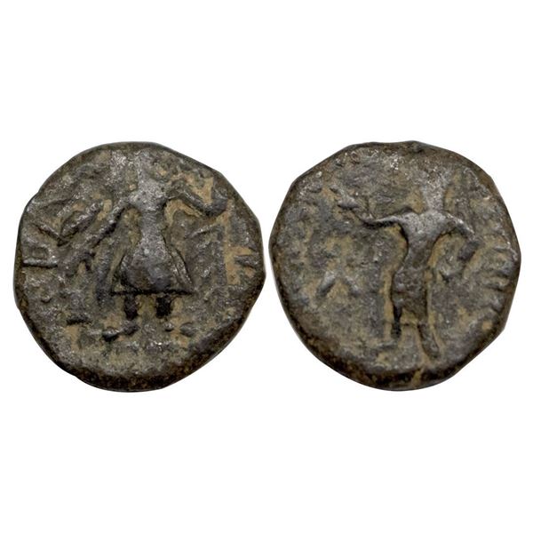 Kushanas, Kanishka I (128-150 AD), Miiro type, Copper ¼ unit, 3.97 gms.