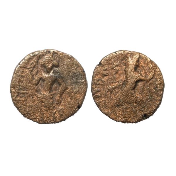 Kushanas, Kanishka I (c. 127-158 AD), Copper 1/4 Drachma, 3.13Grms.