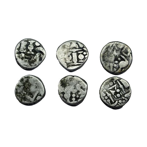 Indo Sasanian type, Anonymous issue from NW India, (7th-8th Century AD), Billon Unit, Group of 3 Coi