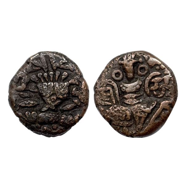Hindu Rulers, Kashmir, Didda Rani (979-1003 AD), Copper Unit, 5.60 gms.