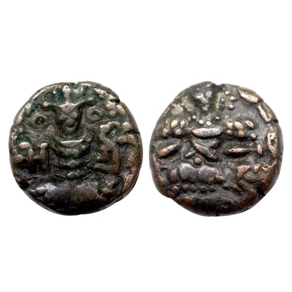 Hindu Rulers, Kashmir, Sangrama Deva (1003-1028 AD), Copper Unit, 5.82 gms.