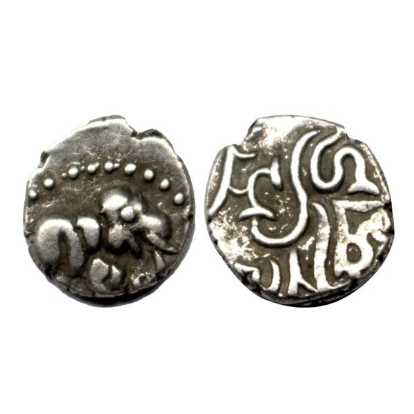 Chalukyas of Gujarat, Ranahasti (10th-11th Century AD), Silver Dramma, 0.54 gms.