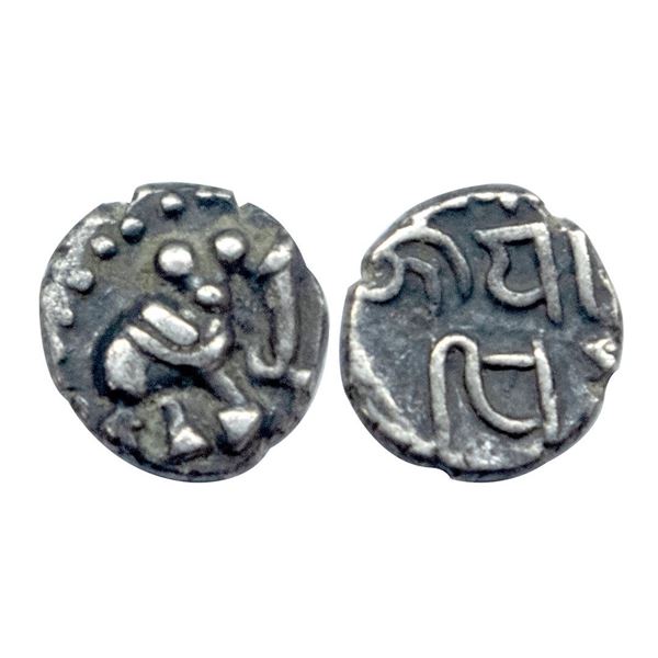 Chalukyas of Gujarat, Siddharaja Jayasimha, (1094-1144 AD), Silver Dramma, Wt : 0.47 gm